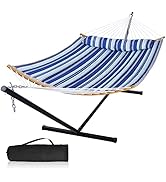 Mansion Home Yard Hammock with Stand,12 Ft 2 Person Hammocks, Heavy Duty 450 lbs, Hammock Freesta...