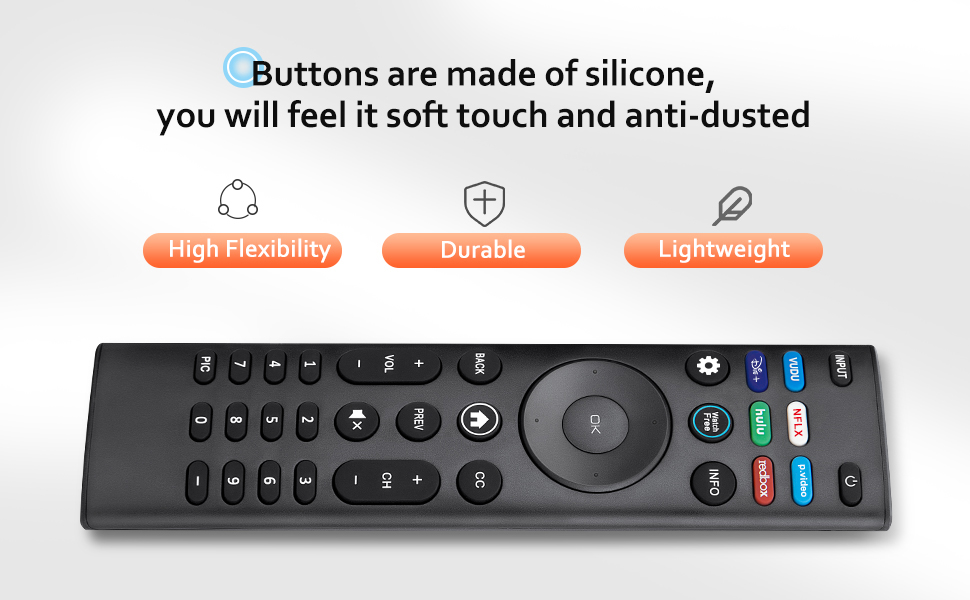 Buttons are made of silicone, you will feel it soft touch and anti-dusted