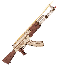 ROKR 3D Wooden Puzzles for Adults 275pcs Submachine Shooter Rubber Bands Wood Crafts DIY Building Mo...