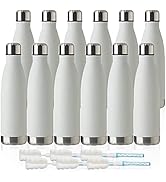 MEWAY 17oz Sport Water Bottle 12 Pack Vacuum Insulated Stainless Steel Sport Water Bottle Leak-Pr...