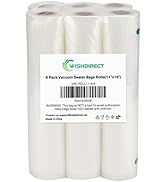 WishDirect Vacuum Sealer Bags Food Storage Rolls (6 Rolls), 11 Inch X 16 Feet Fit Inside Machine ...