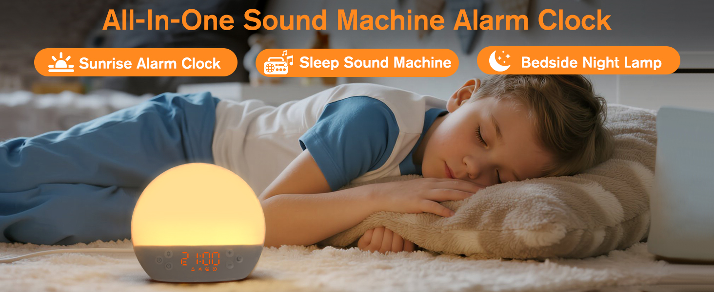 sound machine white noise sound machine sunrise alarm clock wake up light gift for kids mother girls