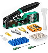 ZoeRax Ethernet crimping tool kit RJ45 crimp tool, Cat5 Cat6 Pass Through Crimping Tool for Netwo...
