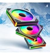 GSCOLER Prism 7PRO 120mm Case Fan 3-Pack, Infinity Mirror PC Cooling Reverse Fan, PWM ARGB Sync C...