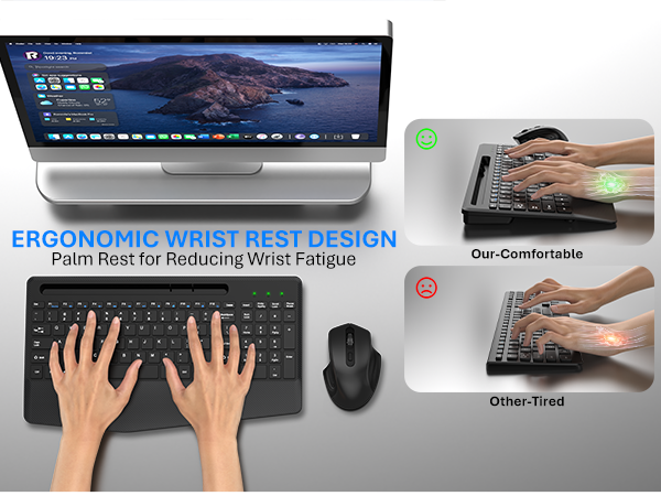 keyboard and mouse wireless ergonomic