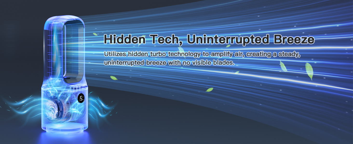 Fall asleep or focus easily – turbo creates blade-free breeze on desk or nightstand, no loud noise.