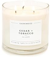Calyan Wax Soy Wax Candle, Cedar &amp; Tobacco, 3 Wick Scented Candle for The Home | Premium Candle w...