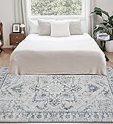 Joydeco 4x6 Area Rugs for Living Room, Non Slip Machine Washable Vintage Rug, Low Pile Chenille P...