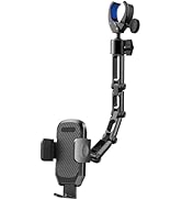 Quyee Phone Holder Car, Rear View Mirror Phone Holder - Aluminum Alloy Mount Multi-Angle Adjustme...