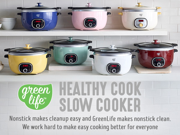 GreenLife, Ceramic Nonstick, PFAS-Free, Non-Toxic, Slow Cooker, Electrics