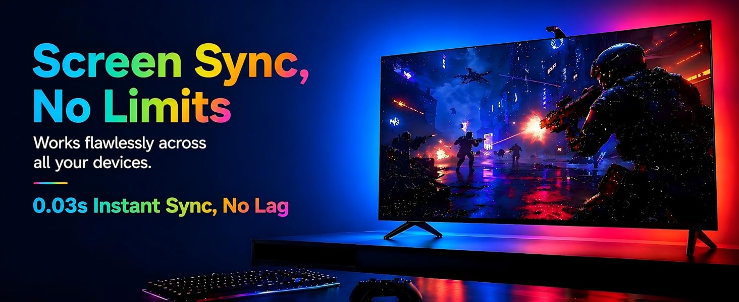 TV LED Backlight Cuttable TV Lights That Change with Sync to Scree