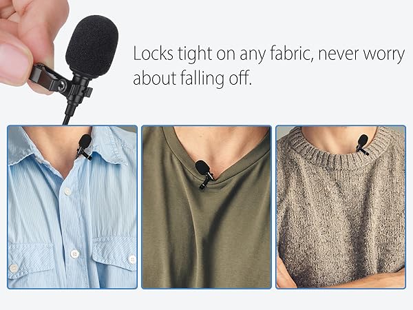 Type c Lavalier Microphone with Secure Clip