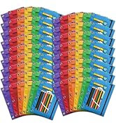 V-Opitos Pencil Pouch for 3 Ring Binder, Bulk 102 Pack 3-Holes Zipper Pencil Pouches in Assorted ...