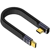 Poyiccot USB C Short Cable 5inch, Right Angle USB C Cable 40Gbps, Flat USB C to USB C Cable 240W,...