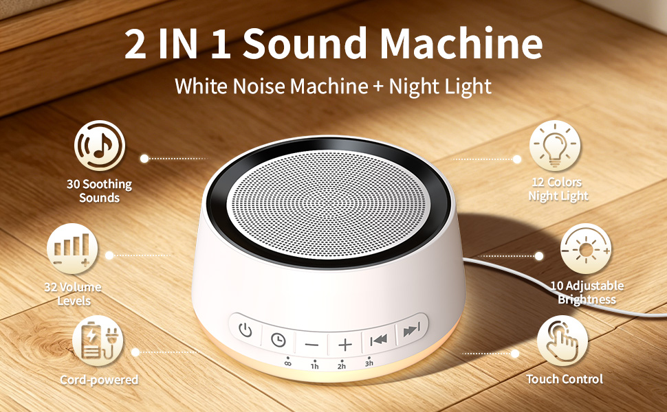 SoundMe White Noise Machine with Night Light