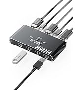 USB 3.0 KVM Switch, KVM Switch 1 Monitors 2 Computers, HDMI Switch, 4K@60Hz KVM Switches for 2 Co...