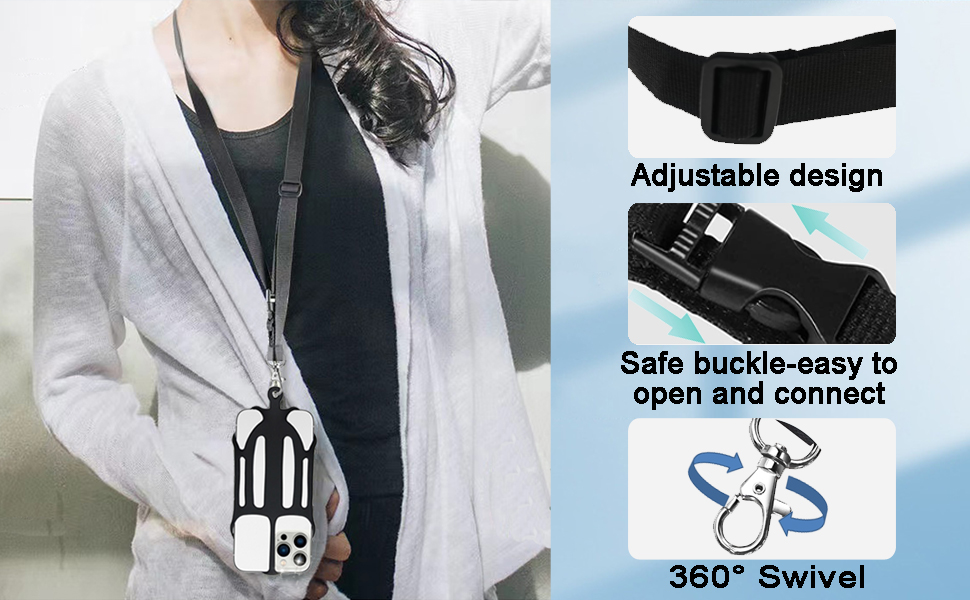 Phone Holder with Adjustable Neck Strap