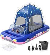 QPAU Spaceship Inflatable Kids Air Mattress with Tent, Portable Blow Up Mattress for Home, Family...