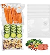 30 Reusable Vacuum Sealer Bags for Food, 12 x 13 inch Food Storage Bags Durable Airtight Bags, Fr...