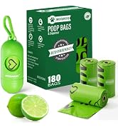 MUAMUA Dog Poop Bags 180 Count, 10 Rolls, Lemon Scented, Recy...