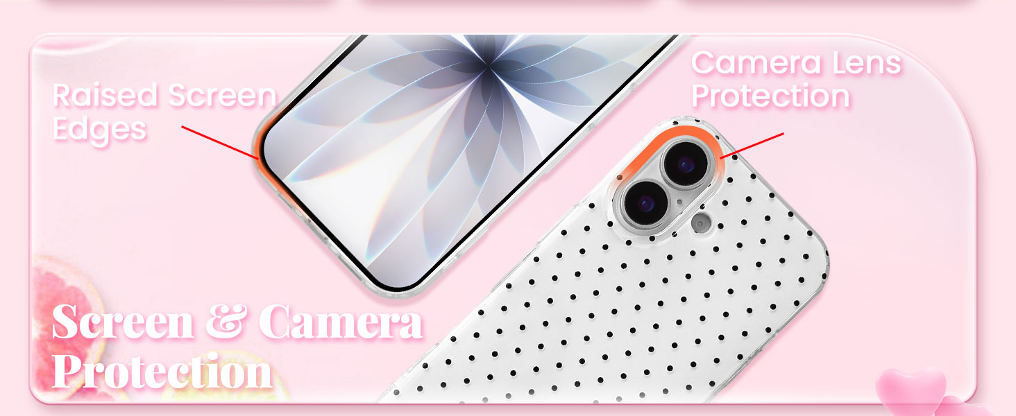 QLTYPRI Cute Polka Dot Shockproof Phone Case