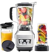 Sweetcrispy Countertop Blender, 1400W 60oz Blender Combo for Kitchen, Smoothies Maker With BPA-Fr...