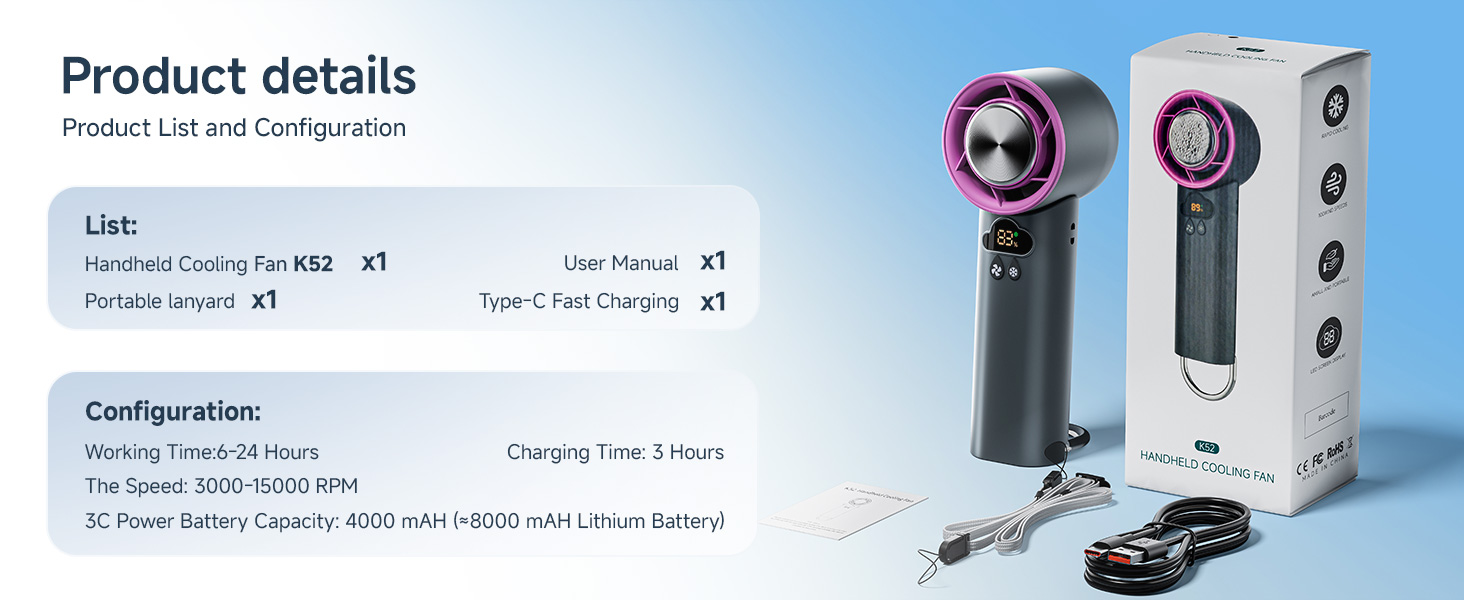 fan mini fans small fans hand fan portable mini fan small handheld fan for travel gift for women