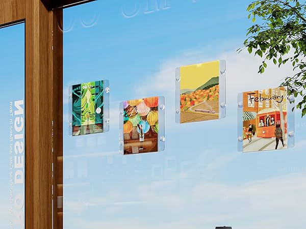 acrylic sign holder 8.5 x 11 door suction cup