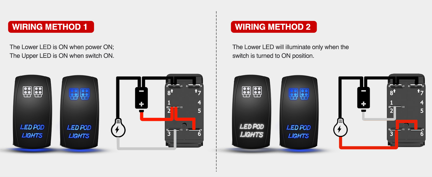 LED Pod Lights Rocker Switch