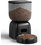 Automatic Cat Feeder, Cat Food Dispenser Battery-Operated with 180-Day Battery Life, Timed Pet Fe...