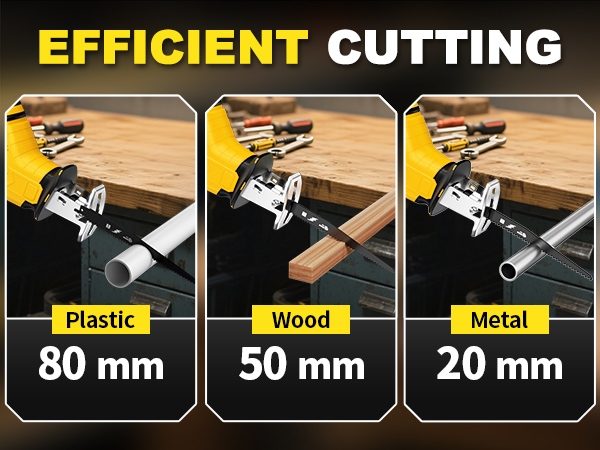 Cordless Reciprocating Saw with Batteries and Charger, Electric Saws with 4 Blades