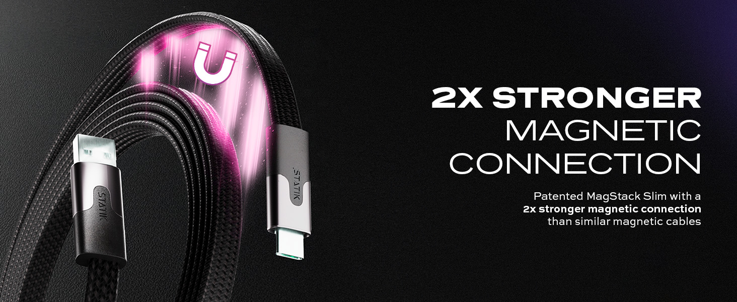 magstack statik magtame anti-tangle tangle-free magnetic flat foiled charging cable usb-c usb c usbc