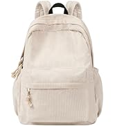 Unineovo School Backpack for Girls, Corduroy Bookbag with 6X Cute Pin Accessories, Lightweight Hi...