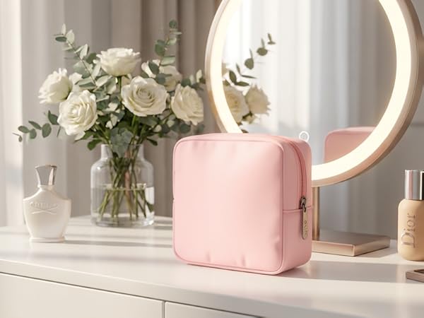 pink makeup bag