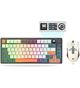 Attoe 75 % Wireless Gaming Keyboard and Mouse Combo, Tri-Mode BT5.0/2.4GHz/USB-C, Mechanical Keyb...
