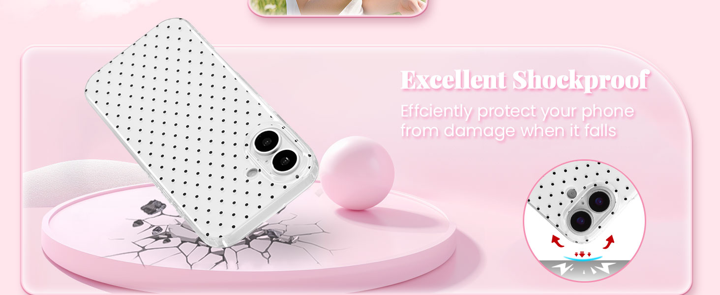 QLTYPRI Cute Polka Dot Shockproof Phone Case