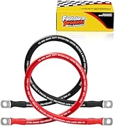 FASTSTORM 1/0 AWG Battery Cable, Flexible Inverter Cables 1Feet with 3/8" Terminals OFC Pure Copp...