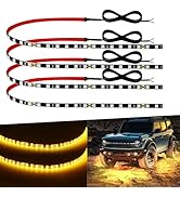 12V Led Light Strip 18" Connectable Amber Led Strip Lights for Car Motorcycle Golf Cart Automotiv...