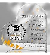 Hordely 5.9 x 5.9 Inch Acrylic Graduation Gifts for Her Him, Heart Middle High College School Gra...
