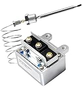 MCAMPAS 1177 High Limit Switch for Gas Fryer, 3/8" MPT Thread, 450°F Hi Limit Safety Cut-Off Ther...