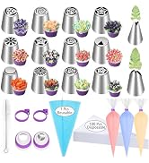GZMAISULEE 120 PCS Piping Bags and Tips Set 14 In Pastry Bags Cupcake Cookie Cake Decorating Kit ...