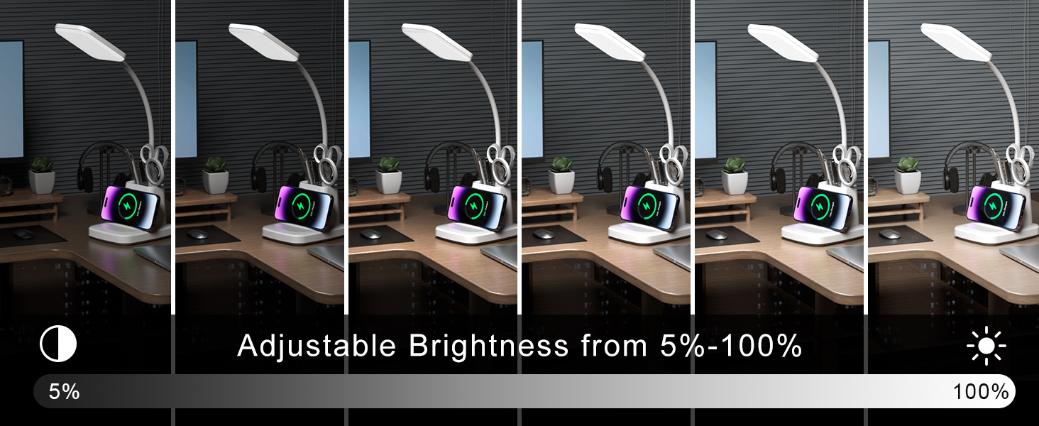 Vicsoon Desk Lamp with Wireless Charger