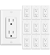BESTTEN 15 Amp Tamper-Resistant Decor Receptacle Outlet, Residential and Commercial Use, Wallplat...