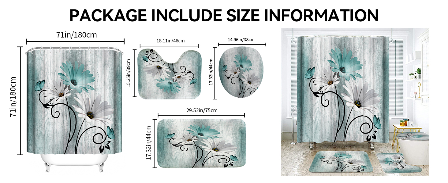 shower sets for bathroom curtain, rug