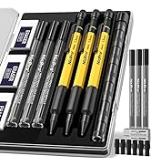 Nicpro 3 PCS 1.3 mm Mechanical Pencils Set with 36 Lead Refill, 3 Eraser - Weatherproof Metal Bar...