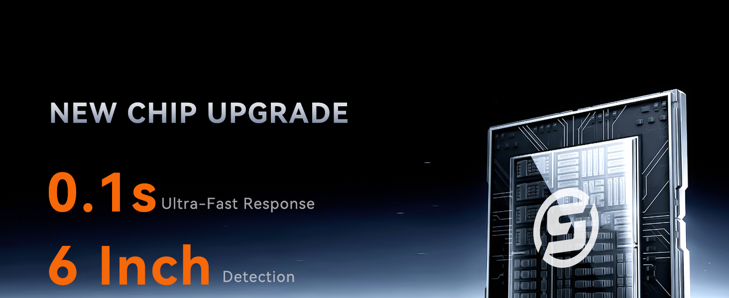 New chip upgrade: 0.1s fast response and 6-inch detection depth for pinpointing.