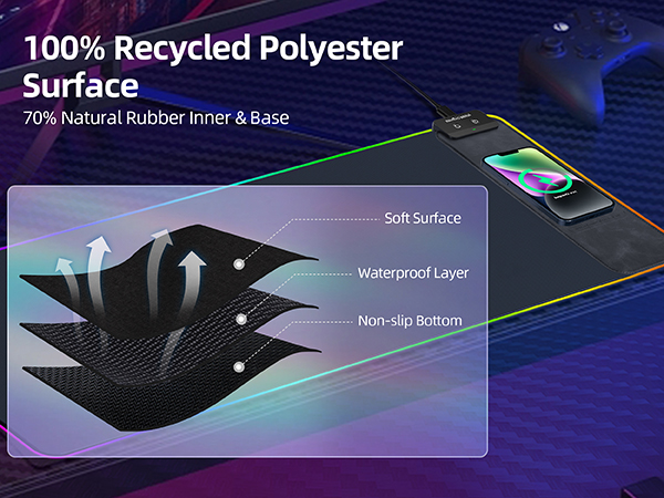 RGB Gaming Mouse Pad With Wireless Charging