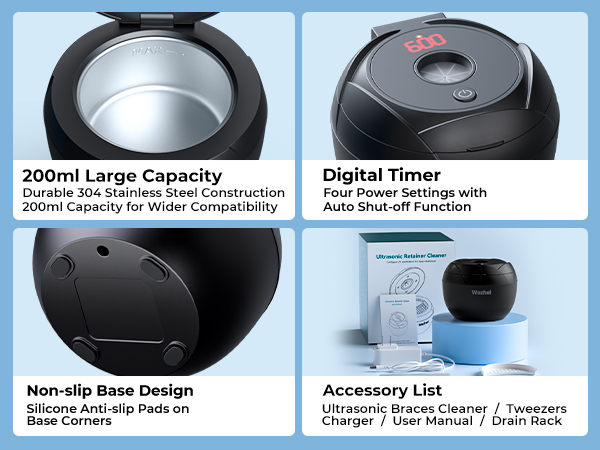 dental pod ultrasonic cleaner for retainers