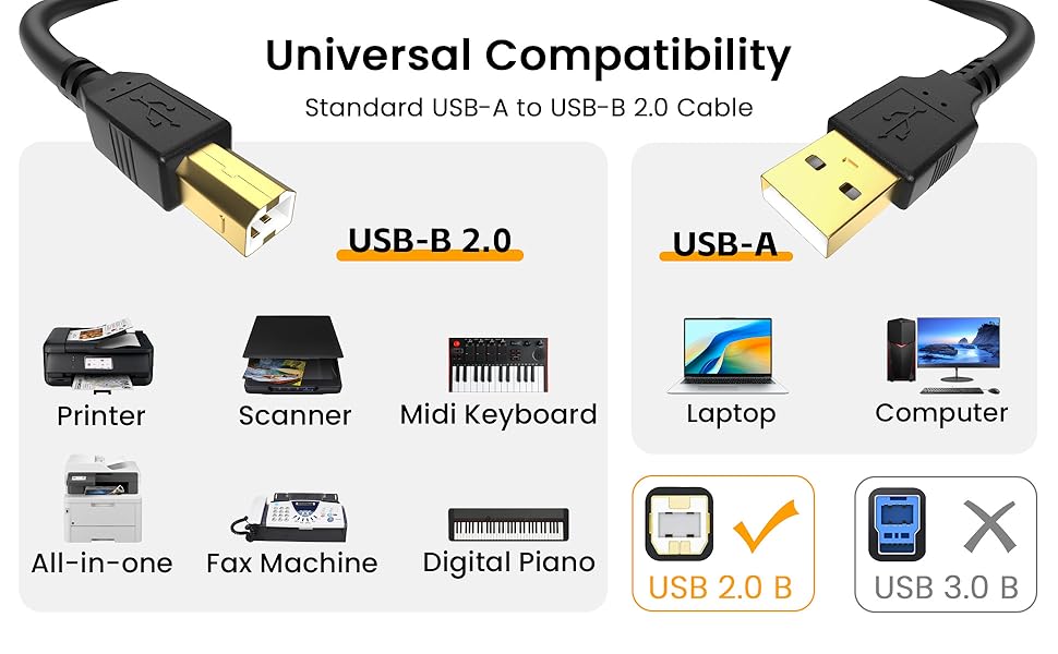 usb printer cable usb a to usb b cable