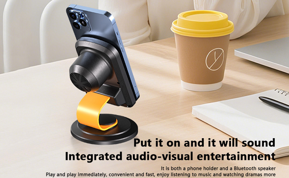Wireless Phone Holder with Induction Speaker